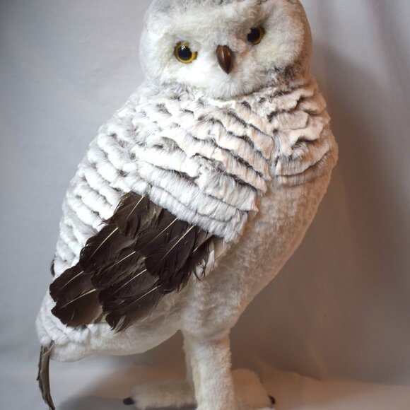 Large Vintage Cardboard Feathers and Foam Core Snowy Owl Centerpiece 20 inches - Picture 2 of 8